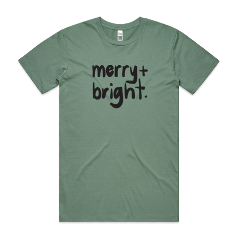 Merry + bright | Sage | Adult XMAS Tee